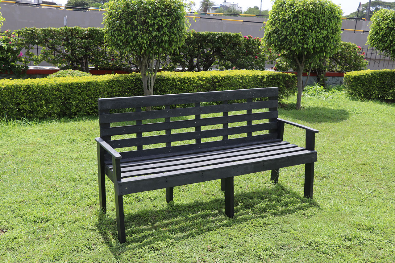 3-Seater Bench with Heighted Back-Rest