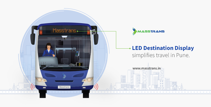 LED bus destination display system simplifies travel in Pune.