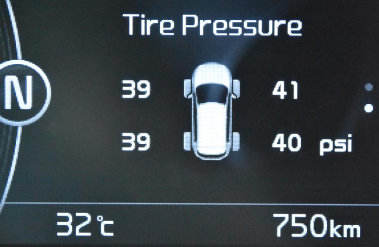 tyre pressure monitoring dashboard